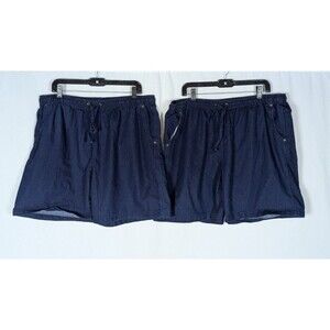 Hasting & Smith Shorts 2X Womens Blue Chambray Pull On Drawstring Waist Lot of 2